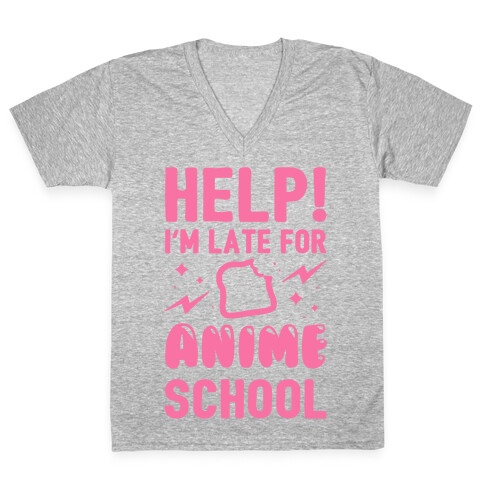 Help! I'm Late For Anime School V-Neck Tee Shirt