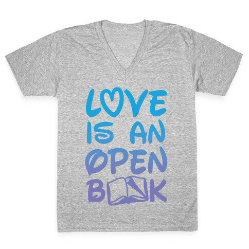 Love Is An Open Book V-Neck Tee Shirt