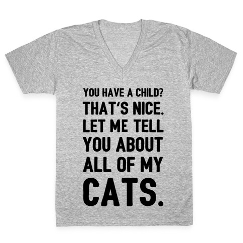 You Have a Child? That's Nice. V-Neck Tee Shirt