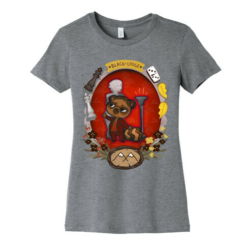 Black Lodge Racoon Womens T-Shirt