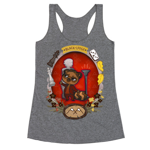 Black Lodge Racoon Racerback Tank Top