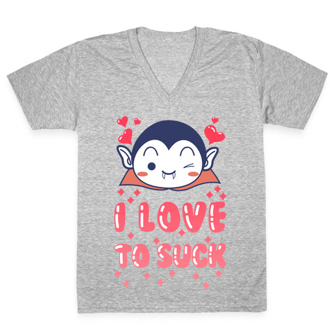 I Love To Suck Vampire V-Neck Tee Shirt