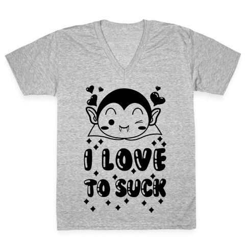 I Love To Suck Vampire V-Neck Tee Shirt