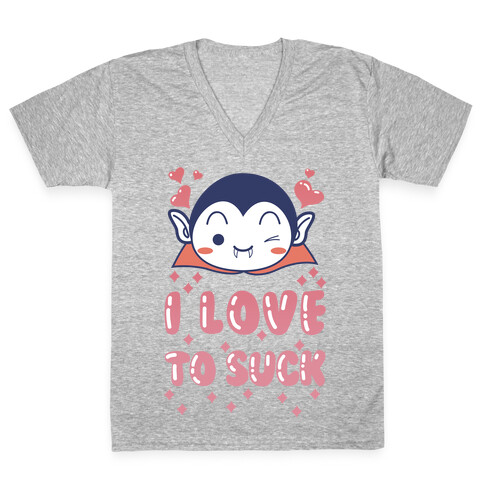 I Love To Suck Vampire V-Neck Tee Shirt