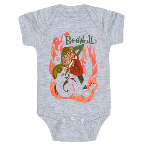 Medieval Epic Beowulf Book Cover Baby One-Piece
