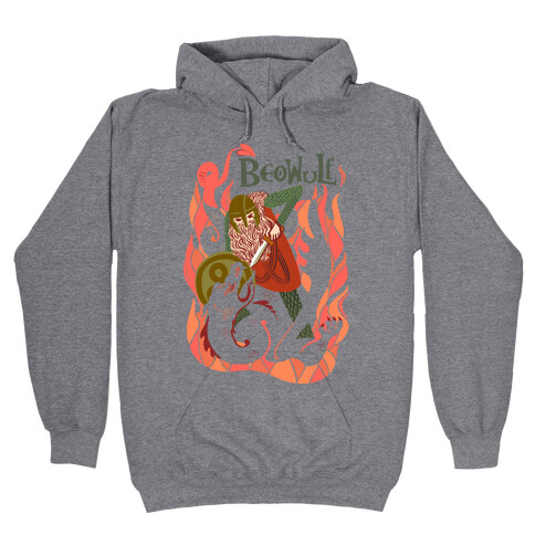 Medieval Epic Beowulf Book Cover Hooded Sweatshirt