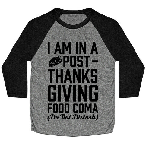 I Am In A Post- Thanksgiving Food Coma (Do Not Disturb) Baseball Tee