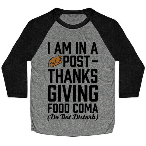 I Am In A Post- Thanksgiving Food Coma (Do Not Disturb) Baseball Tee