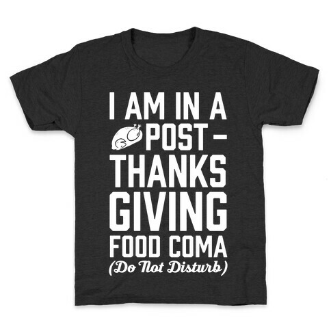 I Am In A Post- Thanksgiving Food Coma (Do Not Disturb) Kids T-Shirt