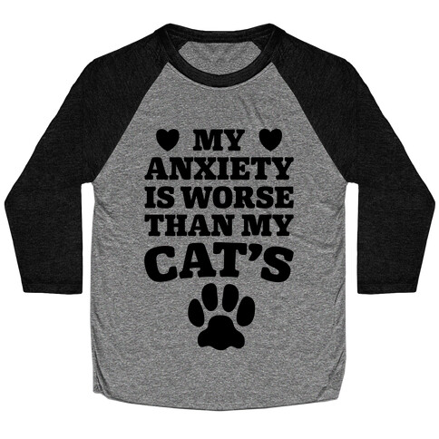 Cat Anxiety Baseball Tee