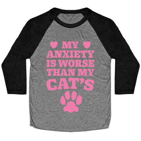 Cat Anxiety Baseball Tee