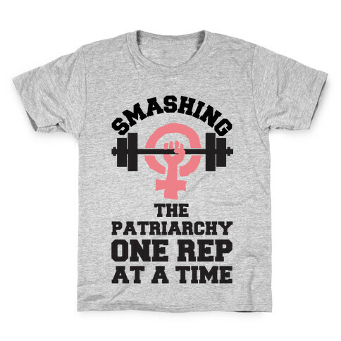 Smashing The Patriarchy One Rep At A Time Kids T-Shirt