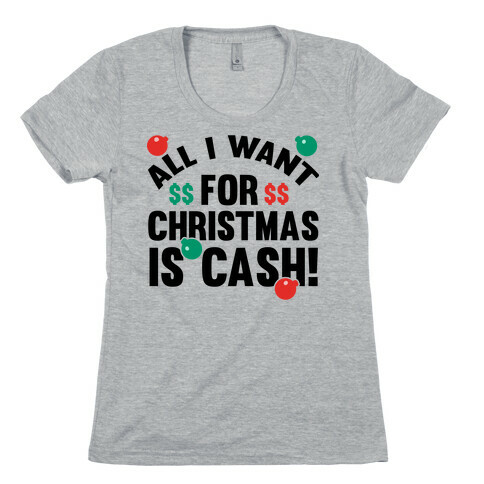 All I Want For Christmas Is Cash Womens T-Shirt