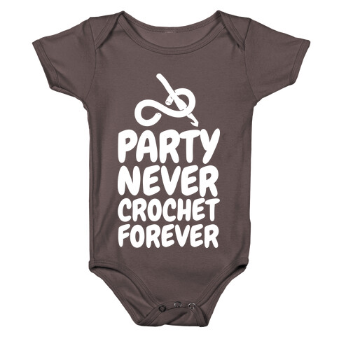 Party Never Crochet Forever Baby One-Piece