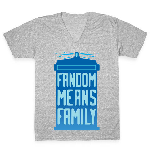 Fandom Means Family (Doctor Who) V-Neck Tee Shirt