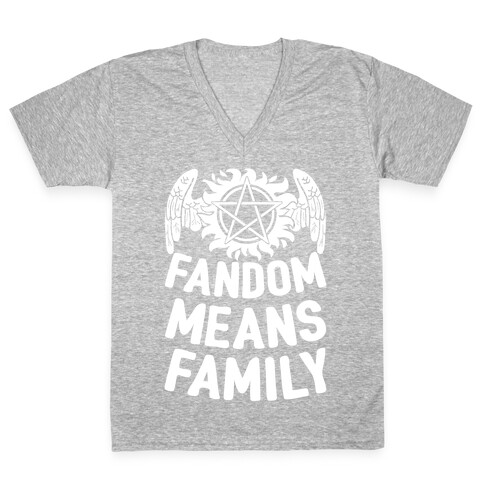 Fandom Means Family (Supernatural) V-Neck Tee Shirt