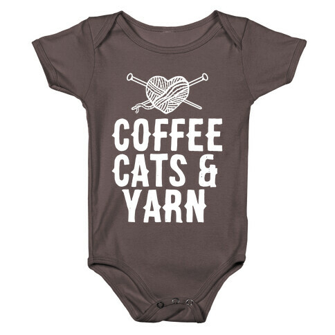 Coffee, Cats and Yarn Baby One-Piece
