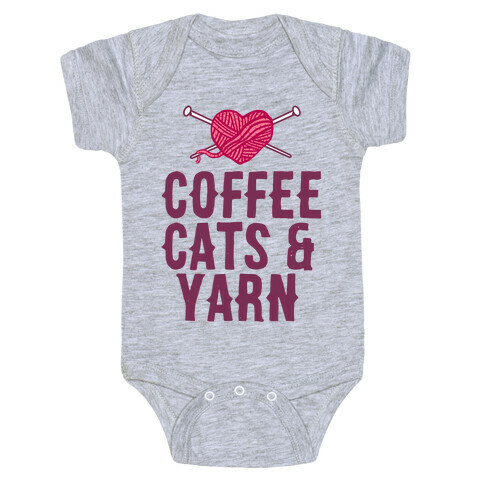 Coffee, Cats and Yarn Baby One-Piece