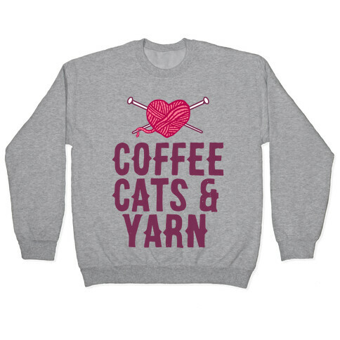 Coffee, Cats and Yarn Pullover