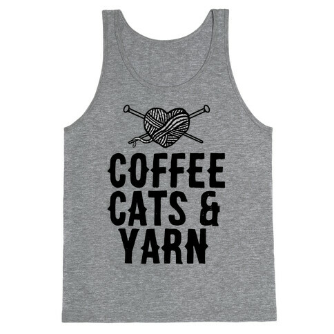 Coffee, Cats and Yarn Tank Top