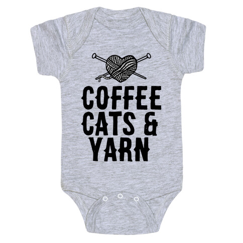 Coffee, Cats and Yarn Baby One-Piece