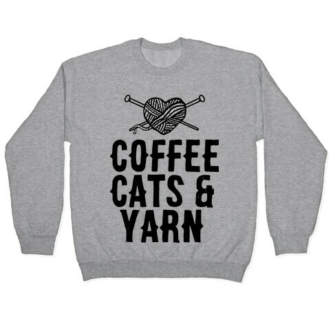 Coffee, Cats and Yarn Pullover