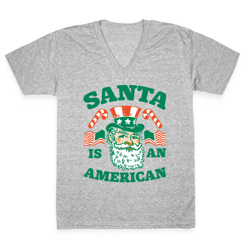 Santa Is An American V-Neck Tee Shirt