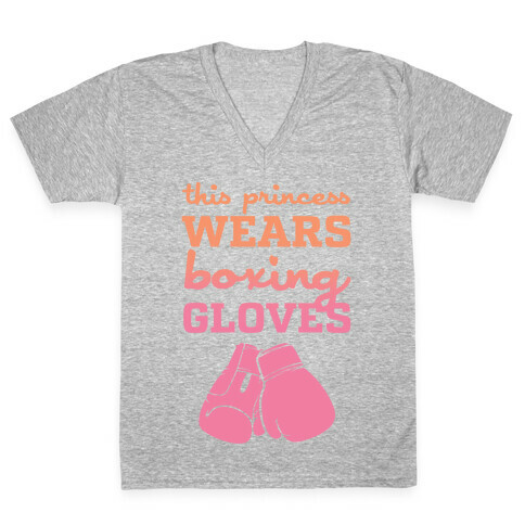 This Princess Wears Boxing Gloves V-Neck Tee Shirt