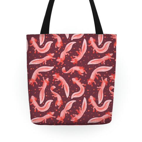 Cute Pastel Axolotl Pattern Tote