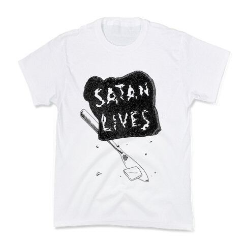 Satanic Toast, Satan Lives Breakfast Kids T-Shirt