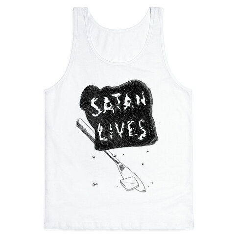 Satanic Toast, Satan Lives Breakfast Tank Top