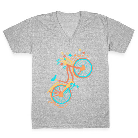 Love Your Ride: Colorful Bicycle V-Neck Tee Shirt