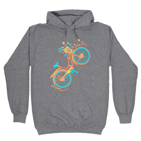 Love Your Ride: Colorful Bicycle Hooded Sweatshirt