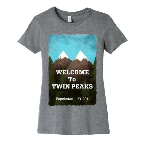 Vintage Twin Peaks Travel Sign Womens T-Shirt
