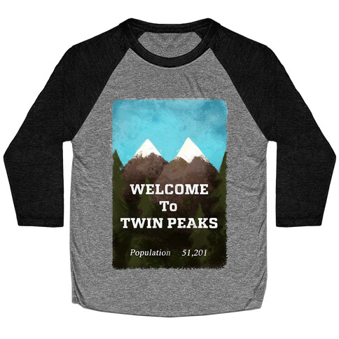 Vintage Twin Peaks Travel Sign Baseball Tee