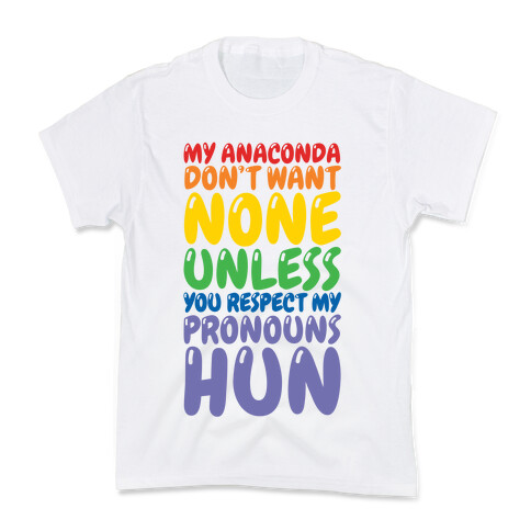 Respect My Pronouns Hun Kids T-Shirt