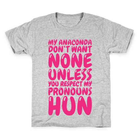Respect My Pronouns Hun Kids T-Shirt