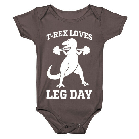 T-Rex Loves Leg Day Baby One-Piece