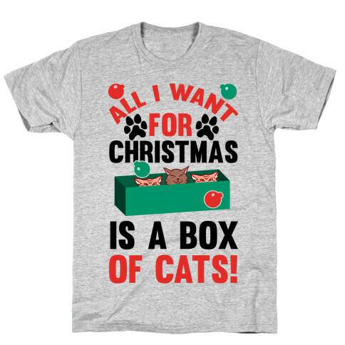 All I Want For Christmas Is A Box Of Cats T-Shirt