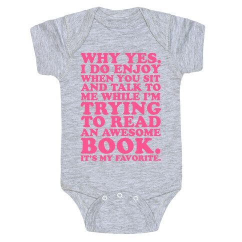 I'm Trying to Read an Awesome Book - Sarcastic Book Lover Baby One-Piece