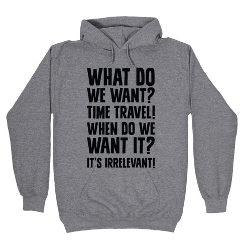 What Do We Want? Time Travel! Hooded Sweatshirt