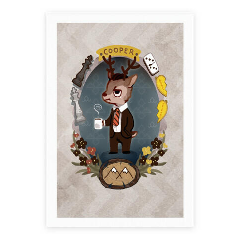 Twin Peaks Dale Cooper Deer Canvas Print Poster