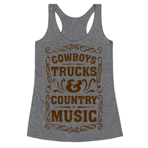 Cowboys Trucks & Country Music Racerback Tank Top