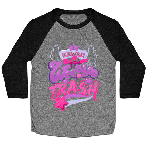 Kawaii Weeaboo Trash Anime Logo Baseball Tee