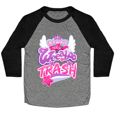 Kawaii Weeaboo Trash Anime Logo Baseball Tee