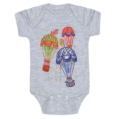 Watercolor Balloon Trip Baby One-Piece