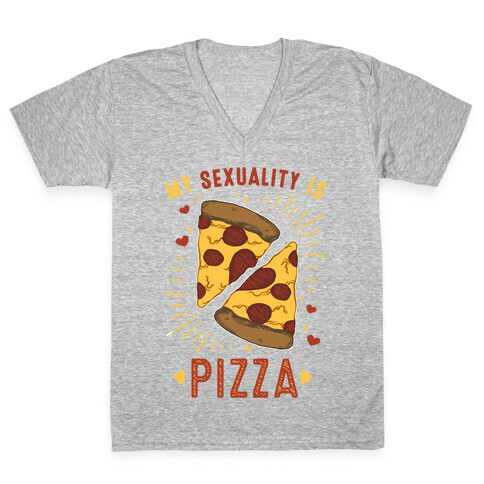 My Sexuality is Pizza V-Neck Tee Shirt