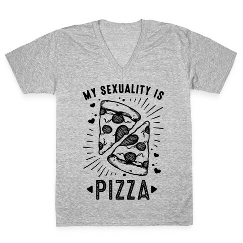 My Sexuality is Pizza V-Neck Tee Shirt