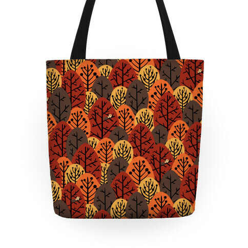 Fall Trees Pattern Tote