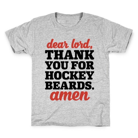 Dear Lord Thank You For Hockey Beards Amen Kids T-Shirt